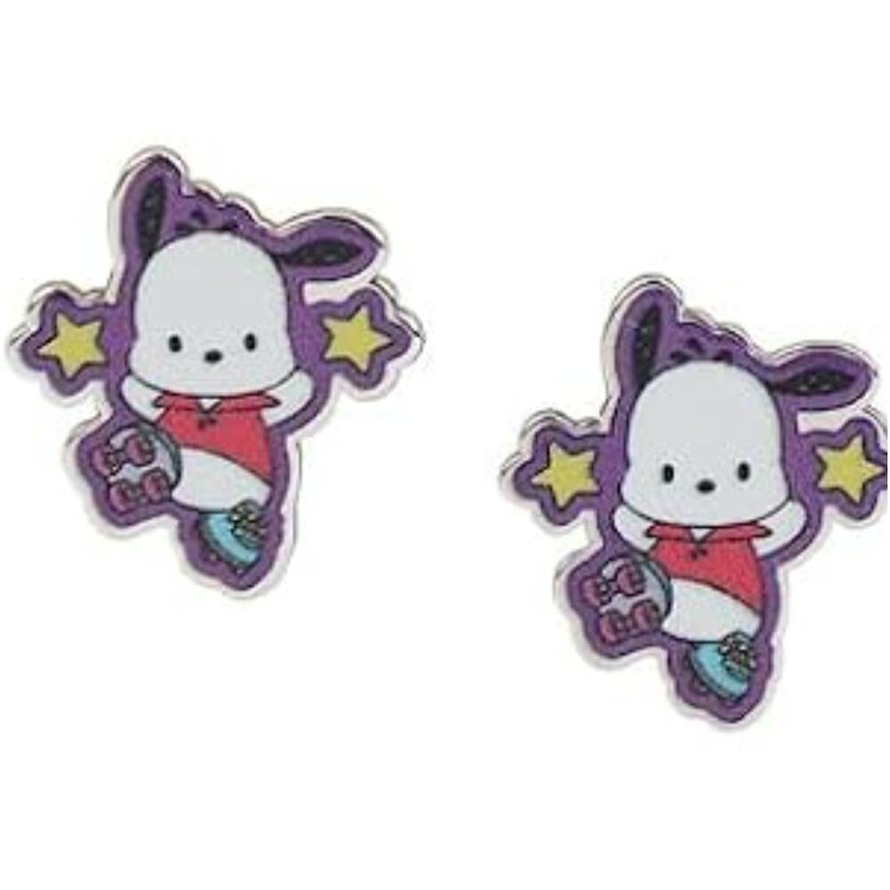 New Hello Kitty Pipsticks + Sanrio Pochacco Roller Skate Stud Post Earrings